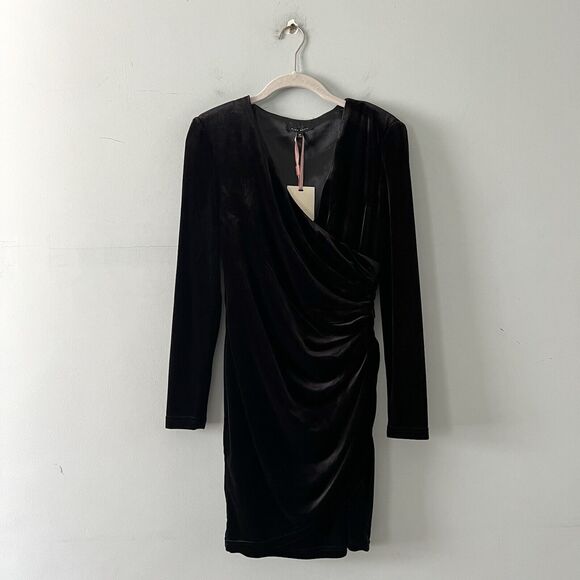 Alex Marie Black Velvet Mini Dress - Picture 2 of 6